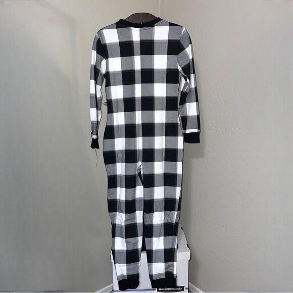 STARS ABOVE Women’s Thermal One Piece Pajamas in Black and Cream Size XS NEW - Picture 5 of 15